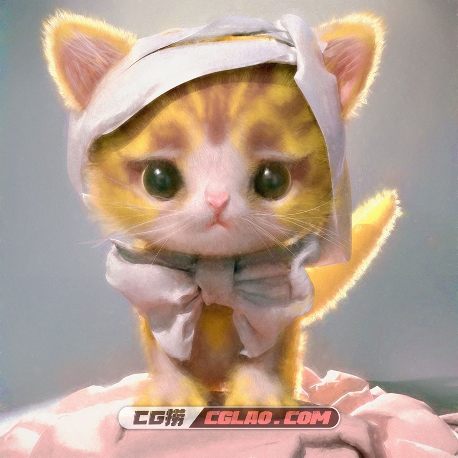 CursedApple 台湾画师的写实质感美腻插画作品赏析 110P,012-A-Kitten.jpg