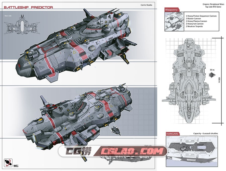 Star Conflict 星际争端 科幻飞行器械概念设计 网盘下载 106P,battleship_predictor_by_karanak-d3efb4p.jpg