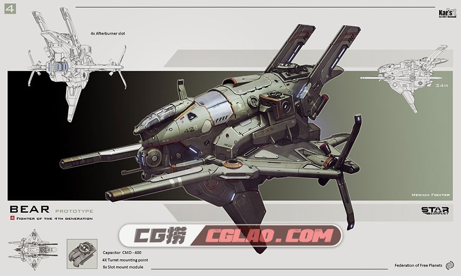Star Conflict 星际争端 科幻飞行器械概念设计 网盘下载 106P,bear_by_karanak-d4l1t1x.jpg