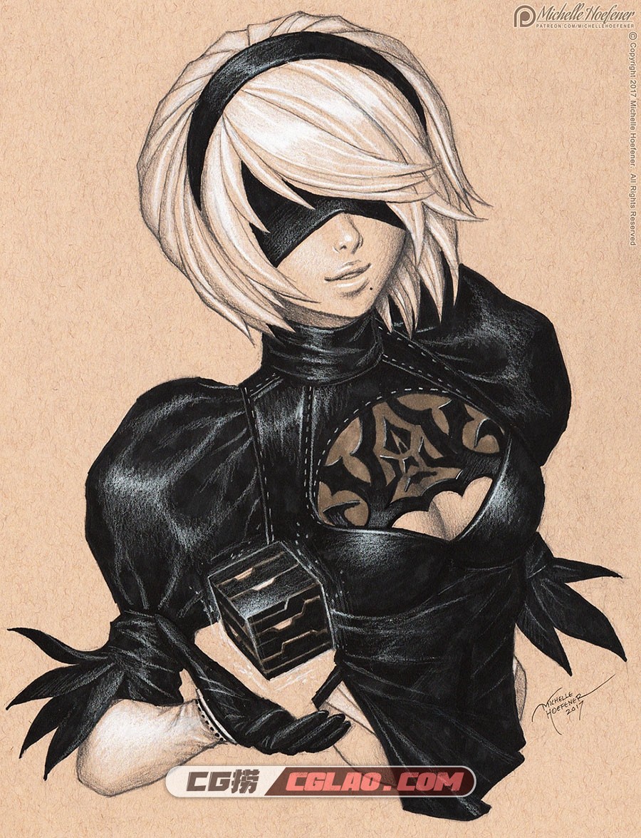 Michelle Hoefener原画师 角色原画设计图集网盘下载 224P,0_2B-from-NieR_-Automata,-Michelle-Hoefener_01.jpg