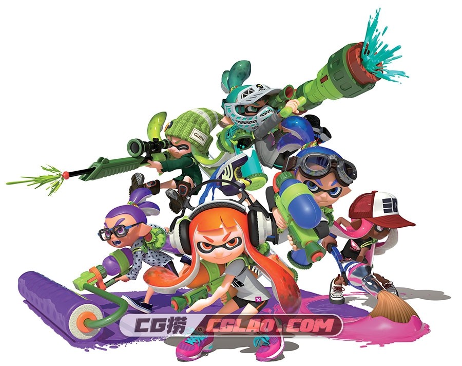 Splatoon 喷射战士 射击游戏场景角色设计CG原画参考下载 178P,cg (2).jpg