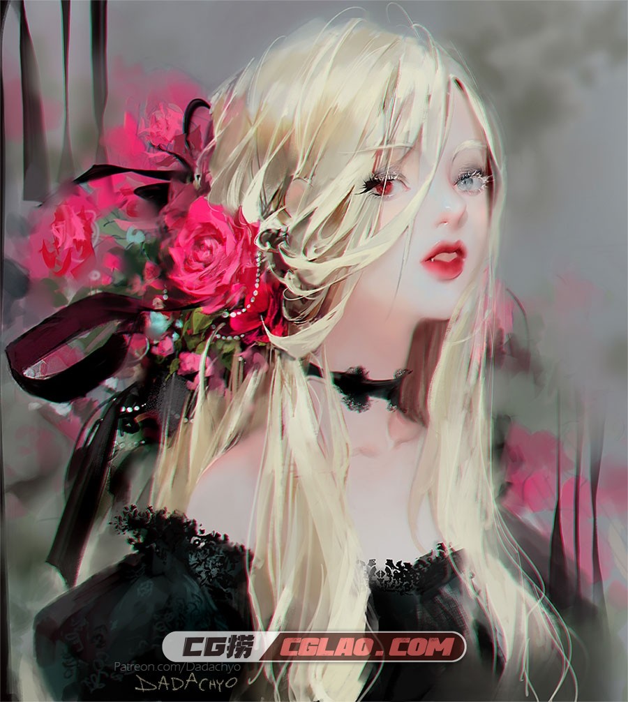 马卡龙浪漫色彩 韩国插画师 DADACHYO的人物插画美图分享 93P,Vampire-by-DADACHYO.jpg