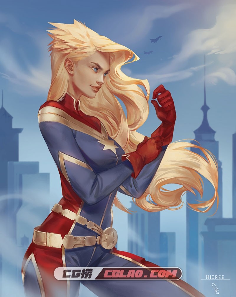 英国伦敦艺术家 Mioree 颇具想象力的人物肖像作品赏析 78P,0_Captain-Marvel,-Mioree-._01.jpg