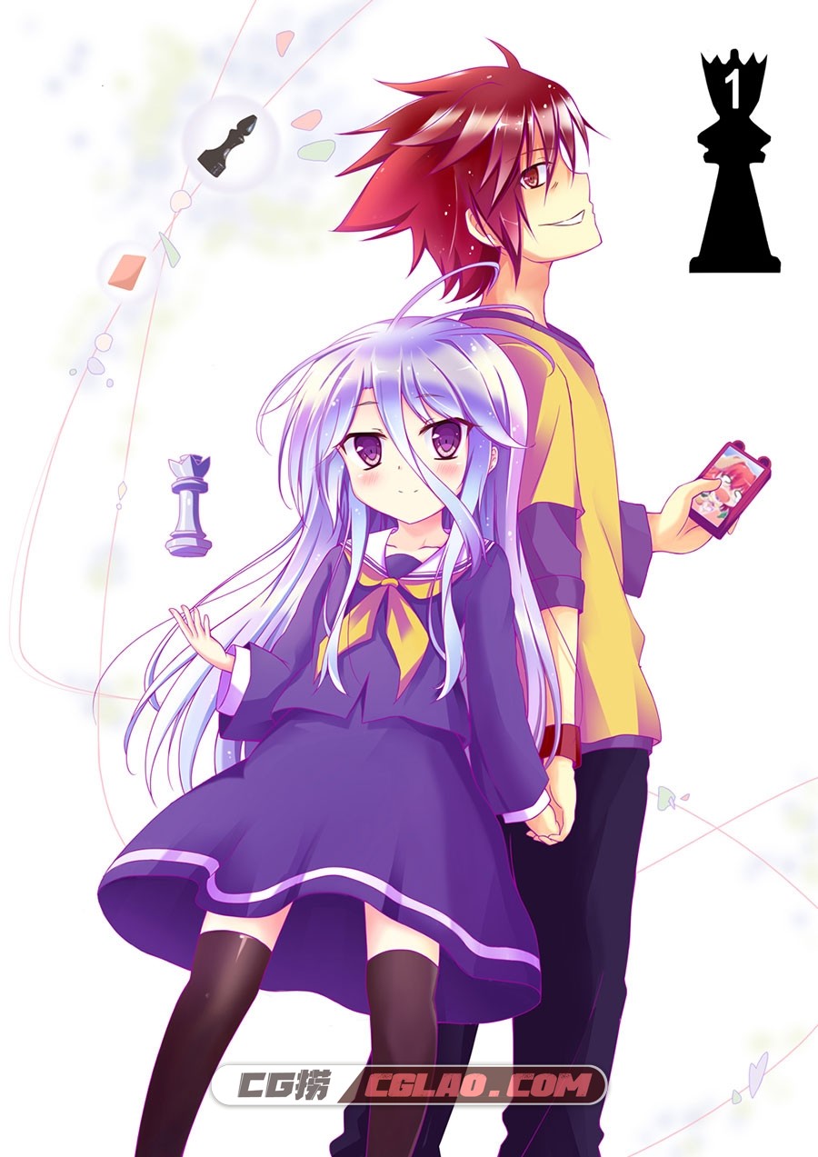 NO GAME NO LIFE 游戏人生 角色海报插画壁纸 百度网盘图包下载,游戏人生-(108).jpg