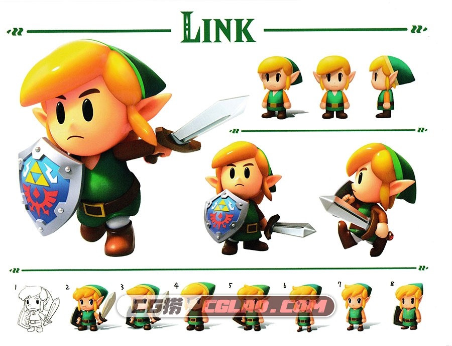 塞尔达传说 梦见岛重制版 设定资料集画集百度网盘下载,The-Legend-of-Zelda-Link&#039;s-Awakening-ARTBOOK-by-KBG-10.jpg