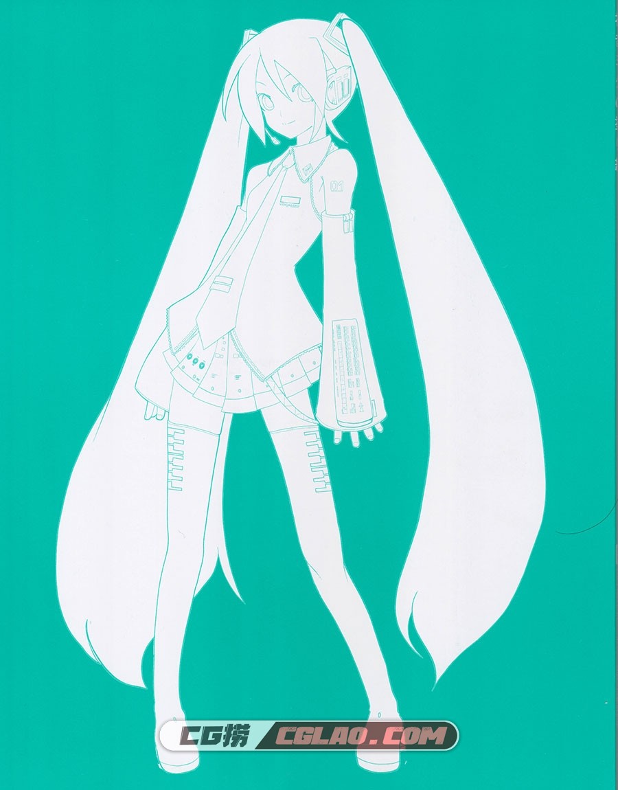 初音ミクの塗り絵 初音未来填色画集百度网盘下载,000c.jpg