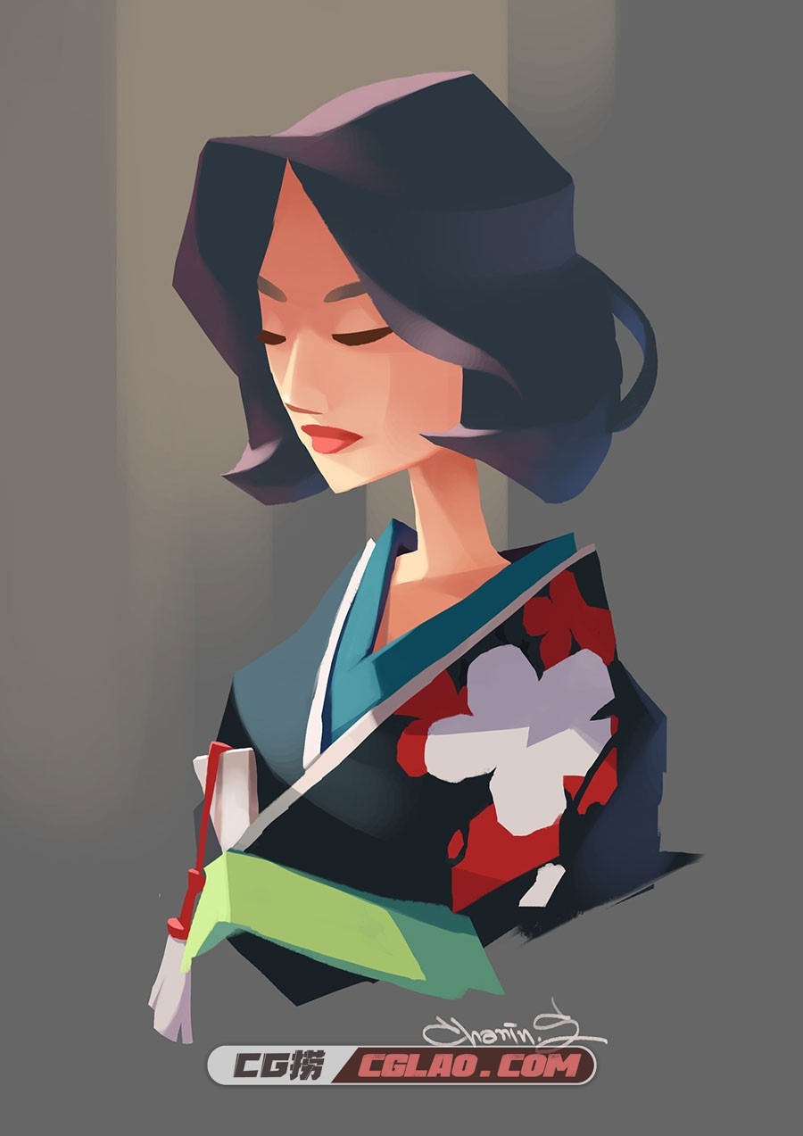 chanin suasungnern 简约几何图形插画人物赏析 百度网盘 64P,0_[sunlight-kimono],-chanin-suasungnern_01.jpg