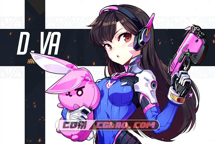 宋哈娜D.Va 游戏同人角色插画作品 百度网盘下载 301P,1.jpg