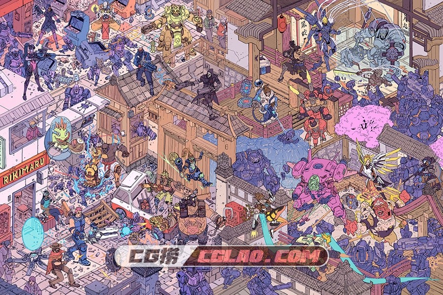 澳大利亚科科斯群岛插画师 Death Burger 未来世界场景插画赏析,josan-gonzalez-overwatchmasterfilev24.jpg