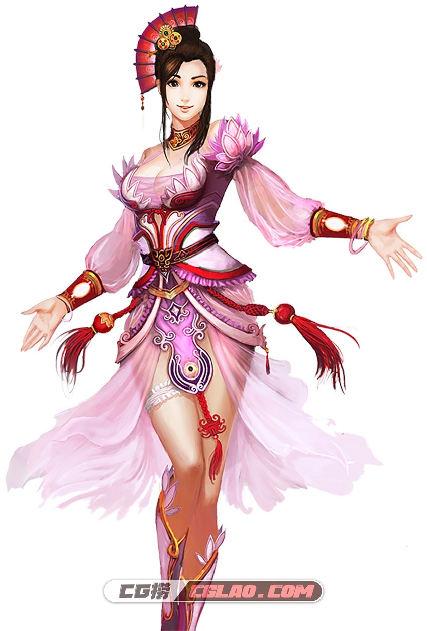 中西方美人 综合型角色立绘图包 百度网盘下载 2335P,3D游戏粉色系美女人物形象.jpg