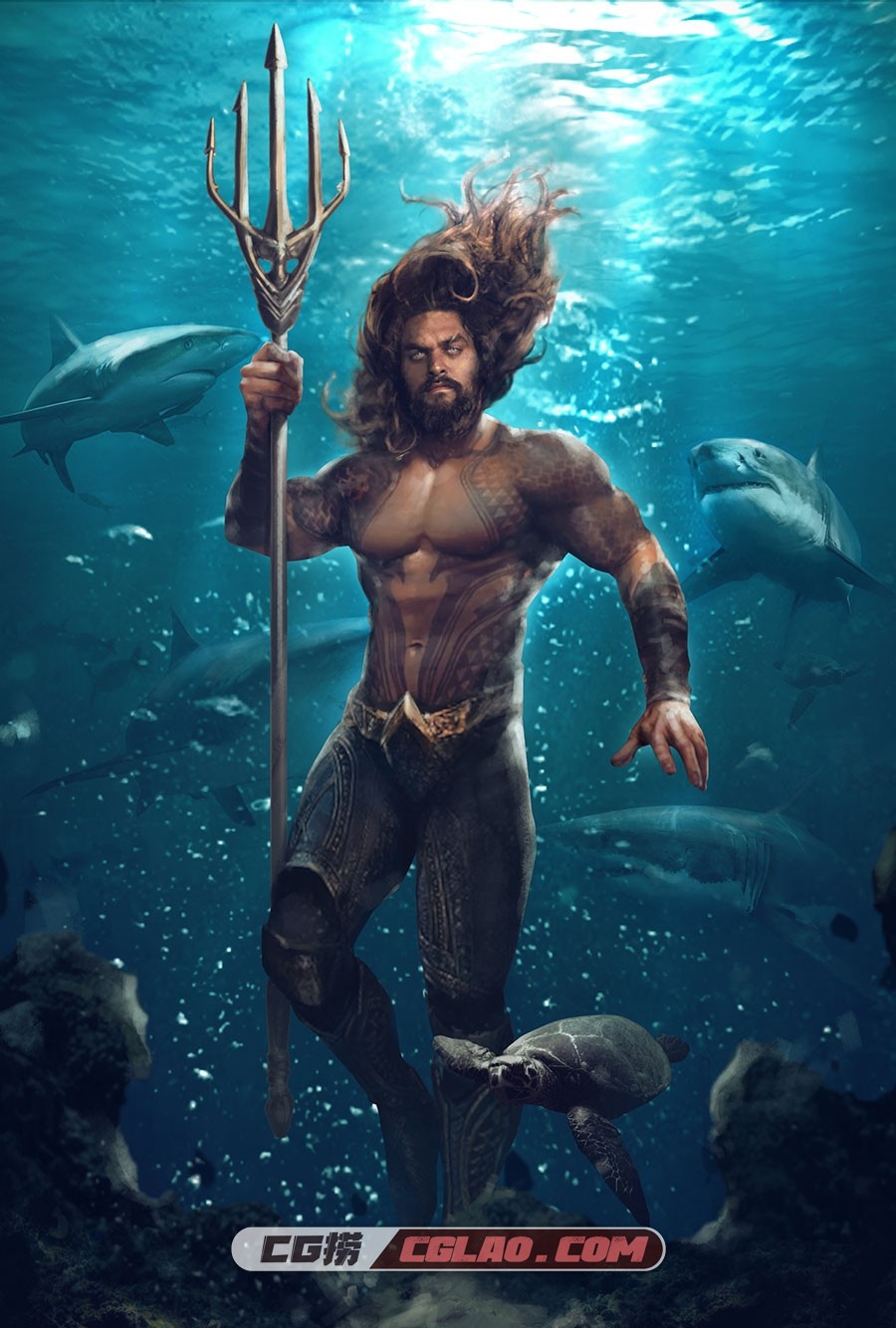 Abraão Lucas 芬兰概念艺术家 美漫英雄同人插画作品 44P,abraao-lucas-aquaman.jpg