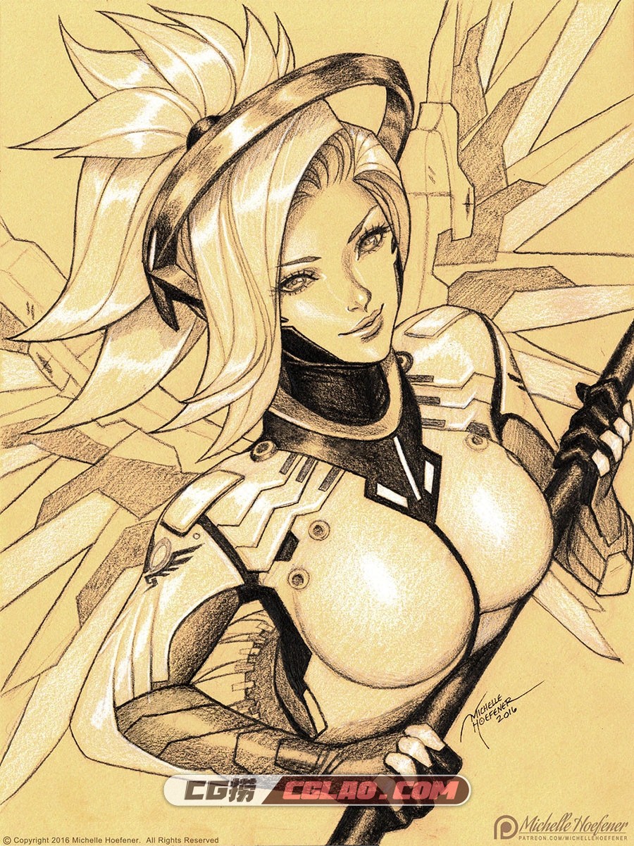 画师 michelle hoefener 游戏人物同人插画作品赏析,MERCY Overwatch(6F308).jpg