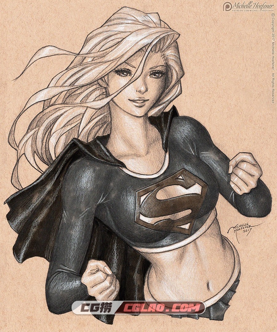 画师 michelle hoefener 游戏人物同人插画作品赏析,Supergirl(56E1D).jpg