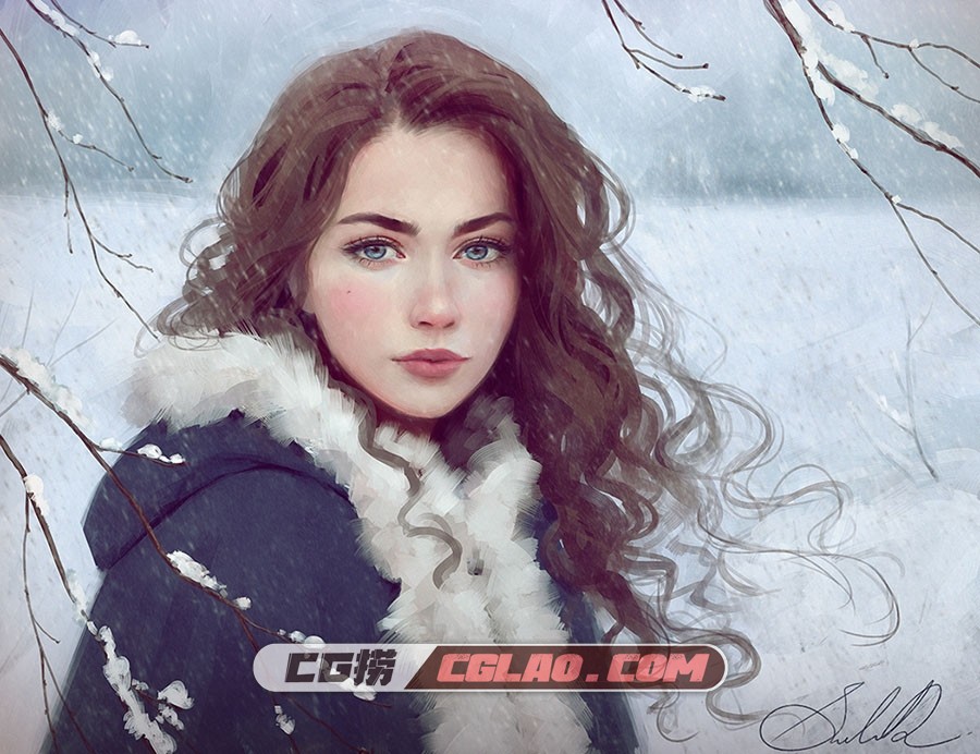 selenada 人物与自然 唯美插画作品 百度网盘分享,winter_on_the_way_by_selenada-d7y1wsb.jpg