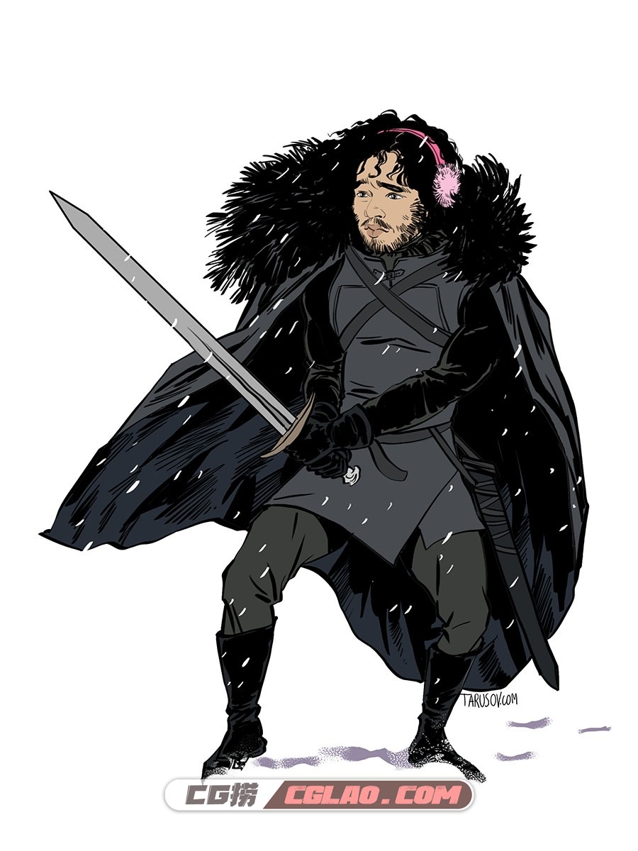 Game of Thrones 权力的游戏同人插画作品 百度网盘下载,jon.jpg