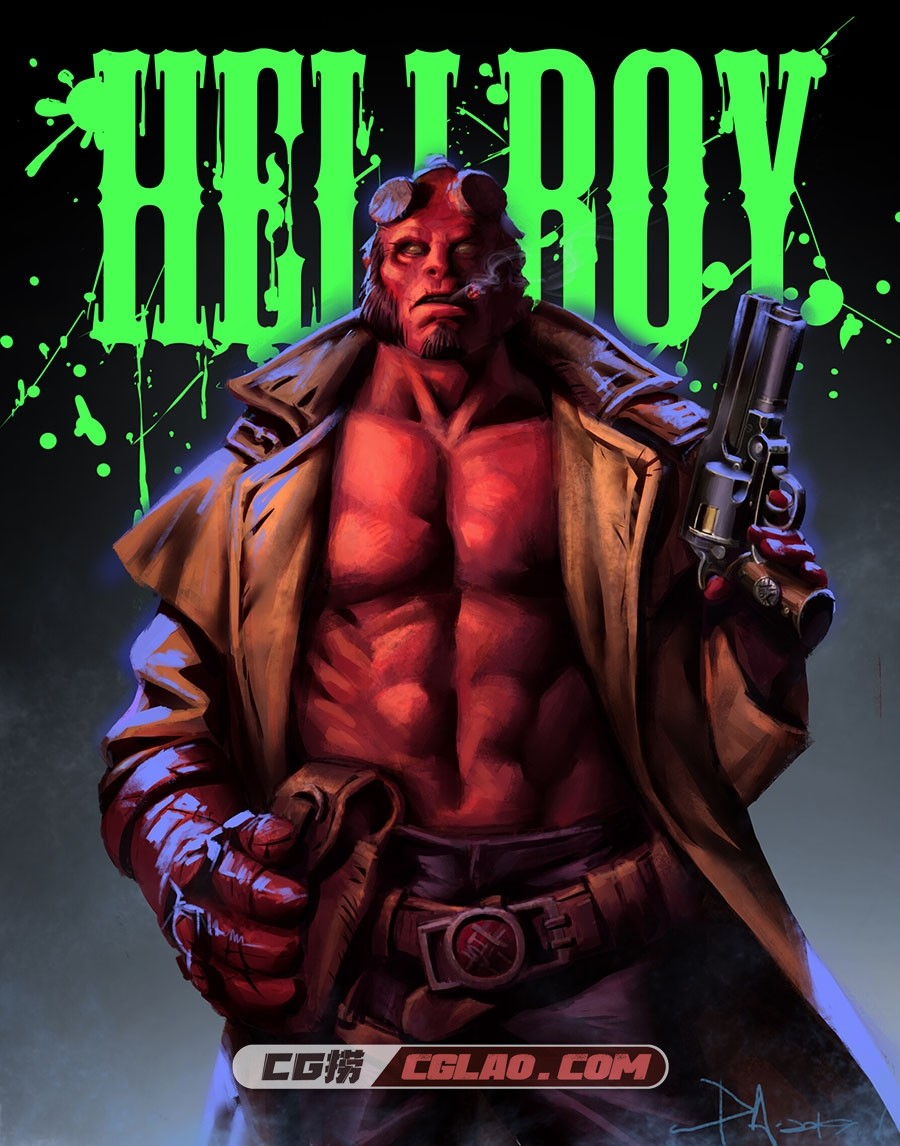 dannis duan 优秀画师 CG绘画作品赏析 百度网盘下载,dannis-duan-hellboy.jpg