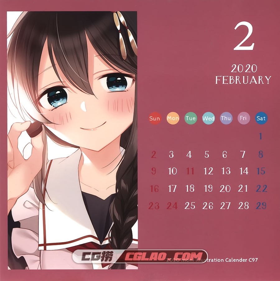 moni naoto CALENDAR 2020 P站画师萌系同人画集百度网盘下载,002.jpg