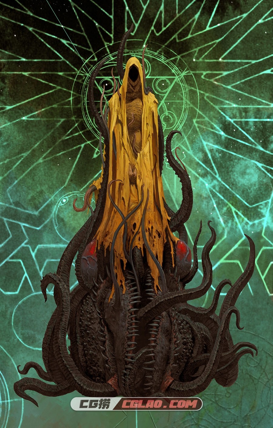 克苏鲁死亡亦逝 末日降临怪物场景原画画集 百度云下载 22P,adrian-smith-hastur-coloured.jpg