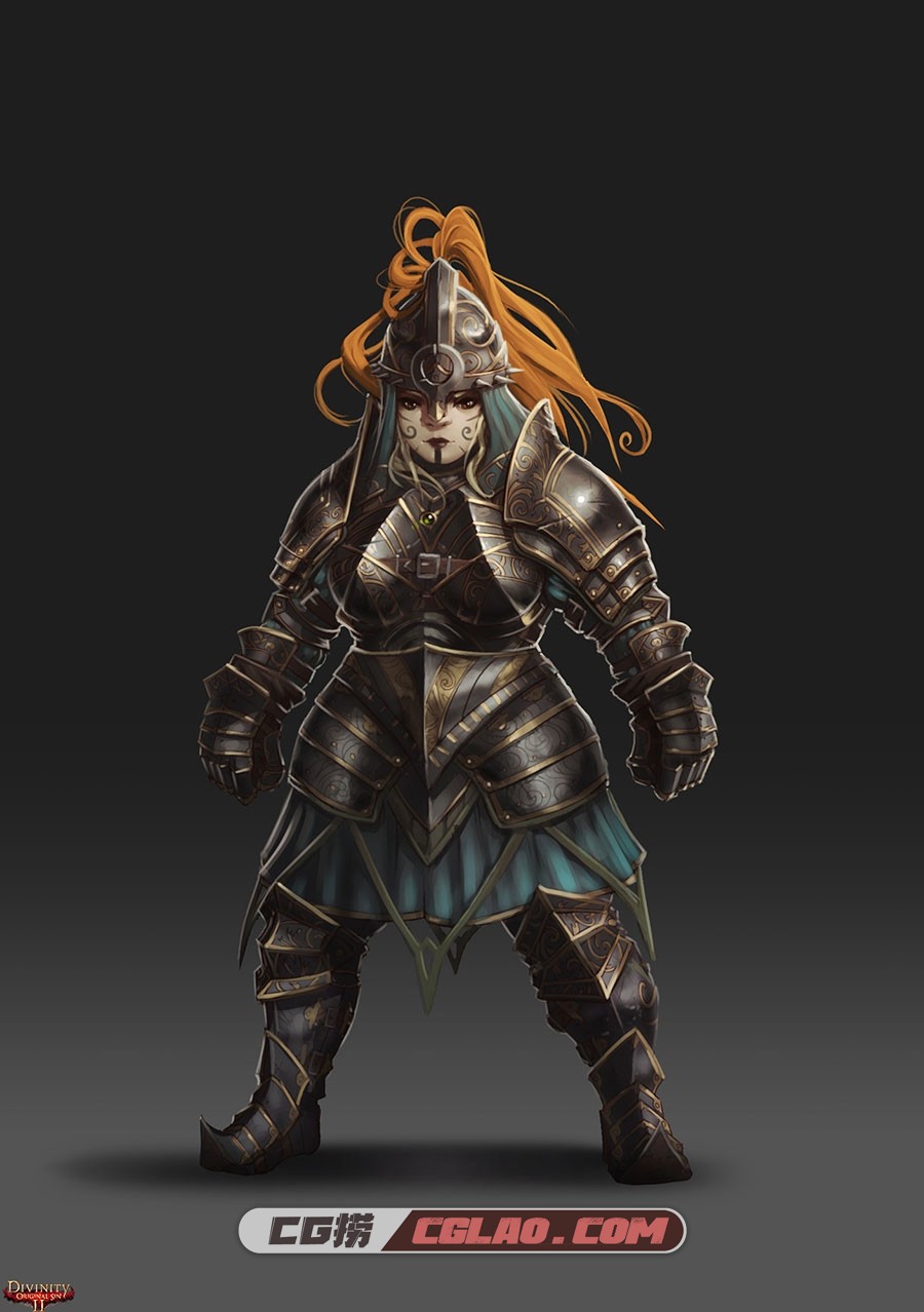 神界原罪2 游戏角色场景道具设定图包 百度网盘下载 1224P,Dwarves_Armor_Metal_female.jpg