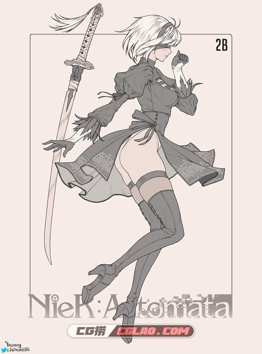 choney_ 高品质原画画集 百度网盘下载 243P,choney_Nier-Automata-2Bchihun-lee-choney-2b-2.jpg