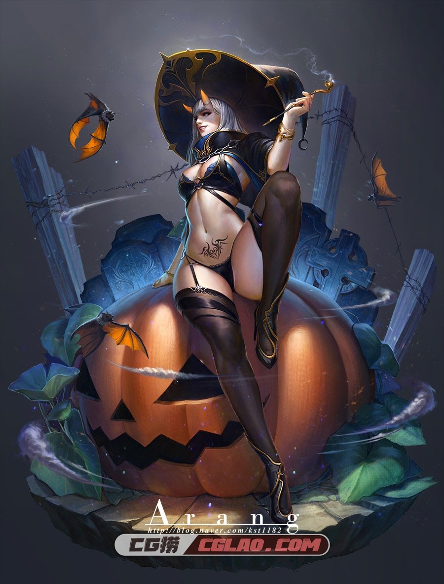 TaeKwon Kim 韩风画师女角色原画美术集 百度网盘下载 99P,0_Halloween,-TaeKwon-Kim(A-rang)_01.jpg