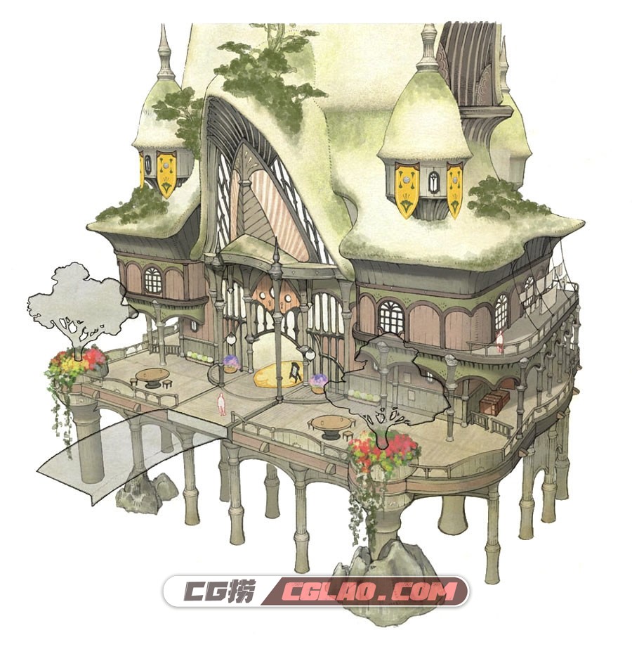最终幻想14 官方原画设定图集 百度网盘下载 100P,ff14-aquatic-town-building.jpg